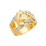 Horse Head Men's Ring - 14k Tri Color Gold