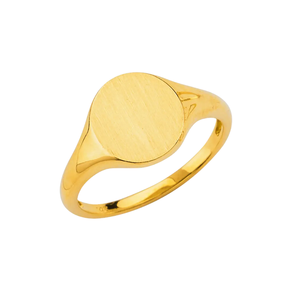 Signet CZ Ring - 14k Yellow Gold