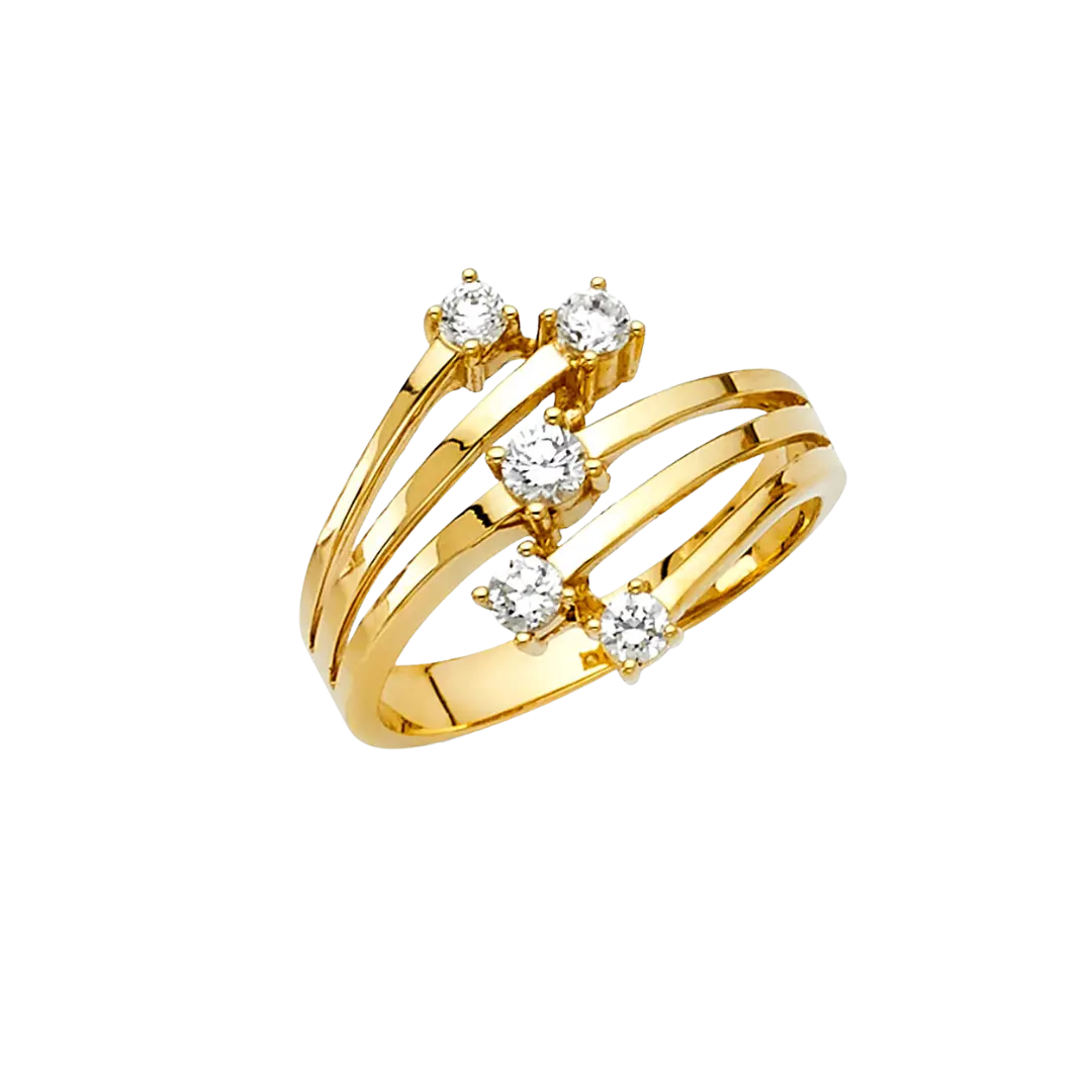 Fancy CZ Ring - 14k Yellow Gold