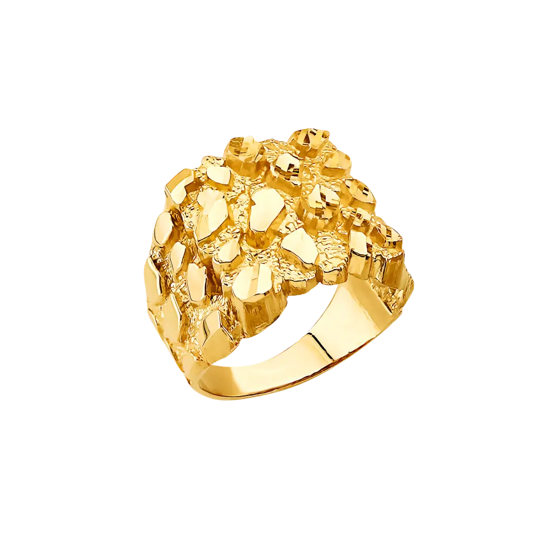 Men's Nugget Ring - 14k Yellow Gold