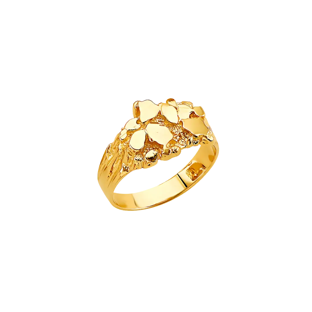 Men's Nugget Ring - 14k Yellow Gold