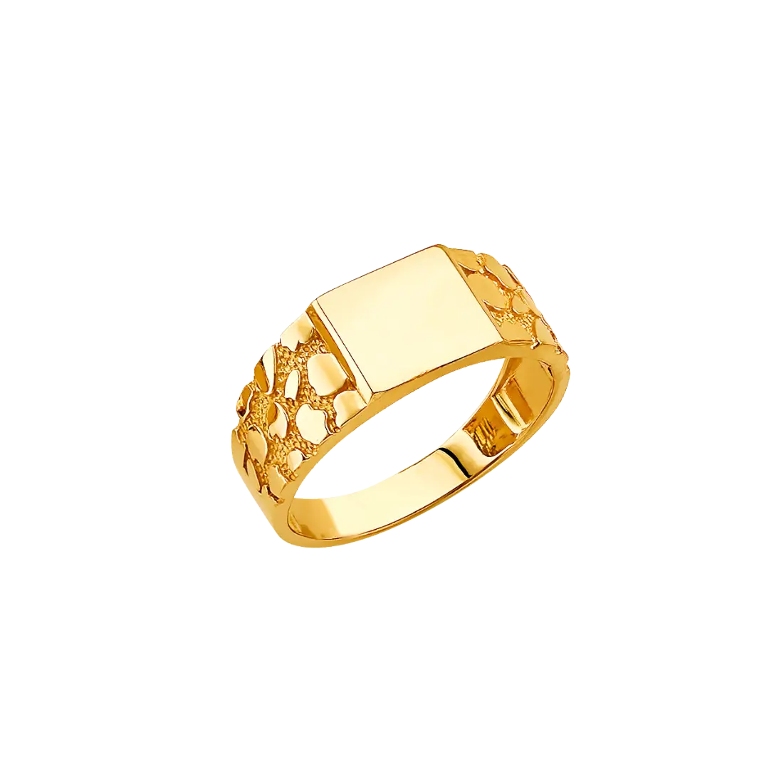 Men's Nugget Ring - 14k Yellow Gold