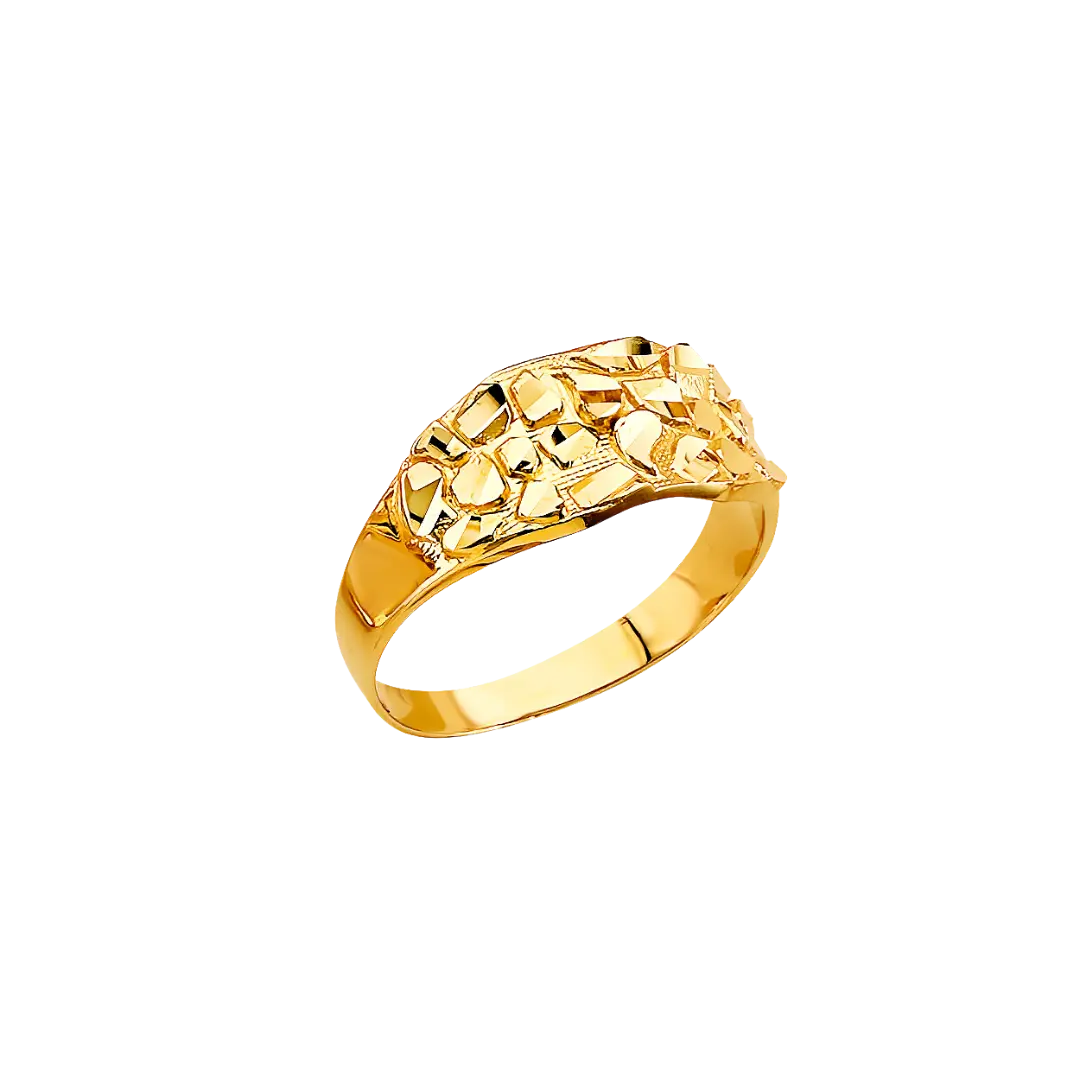 Men's Nugget Ring - 14k Yellow Gold