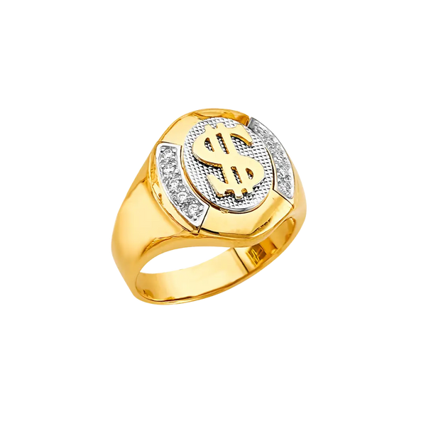 Men's CZ Ring - 14k Two Tone Gold