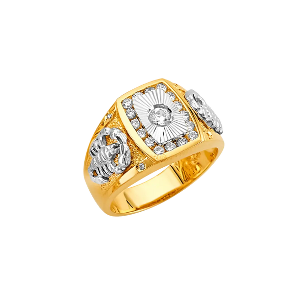 Men's CZ Ring - 14k Two Tone Gold