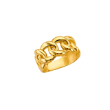 CZ Link Style Ring - 14k Yellow Gold