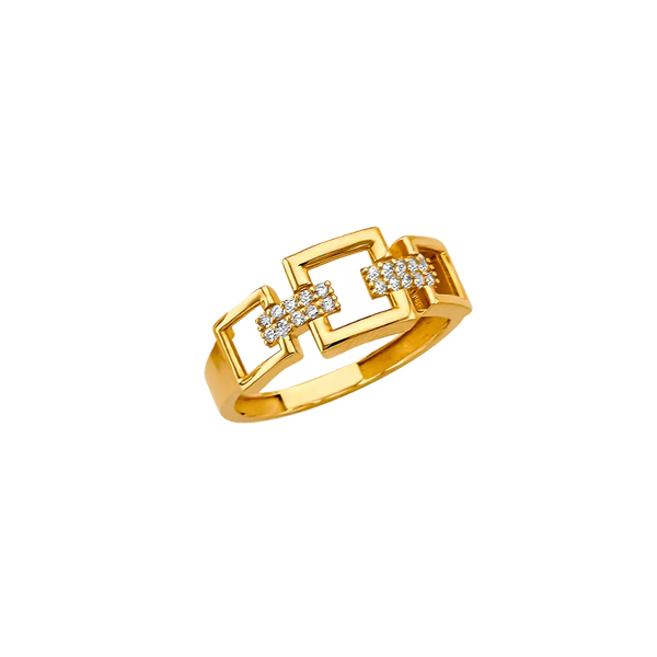 Fancy CZ Ring - 14k Yellow Gold