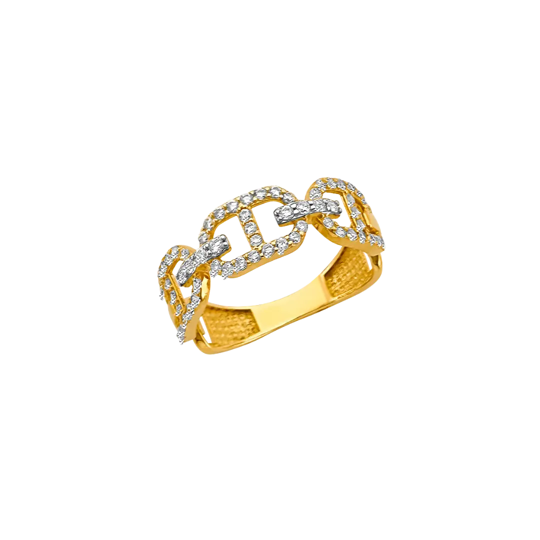 Fancy CZ Ring - 14k Yellow Gold