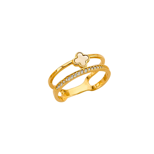 2 Line Fancy Ring - 14k Yellow Gold