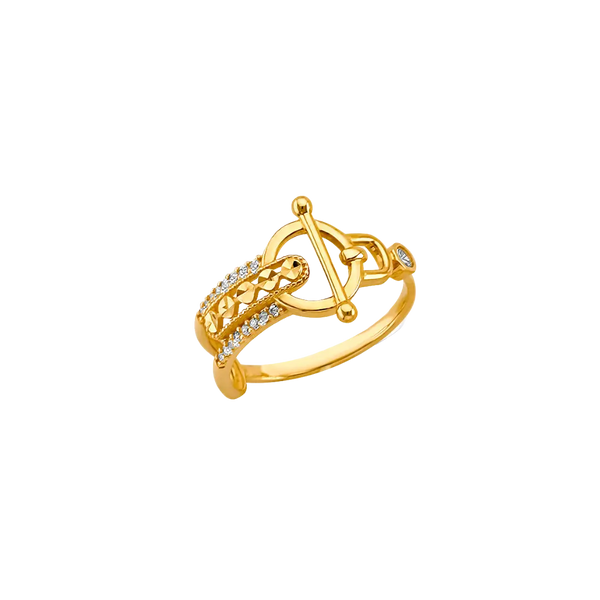 Fancy CZ Ring - 14k Yellow Gold