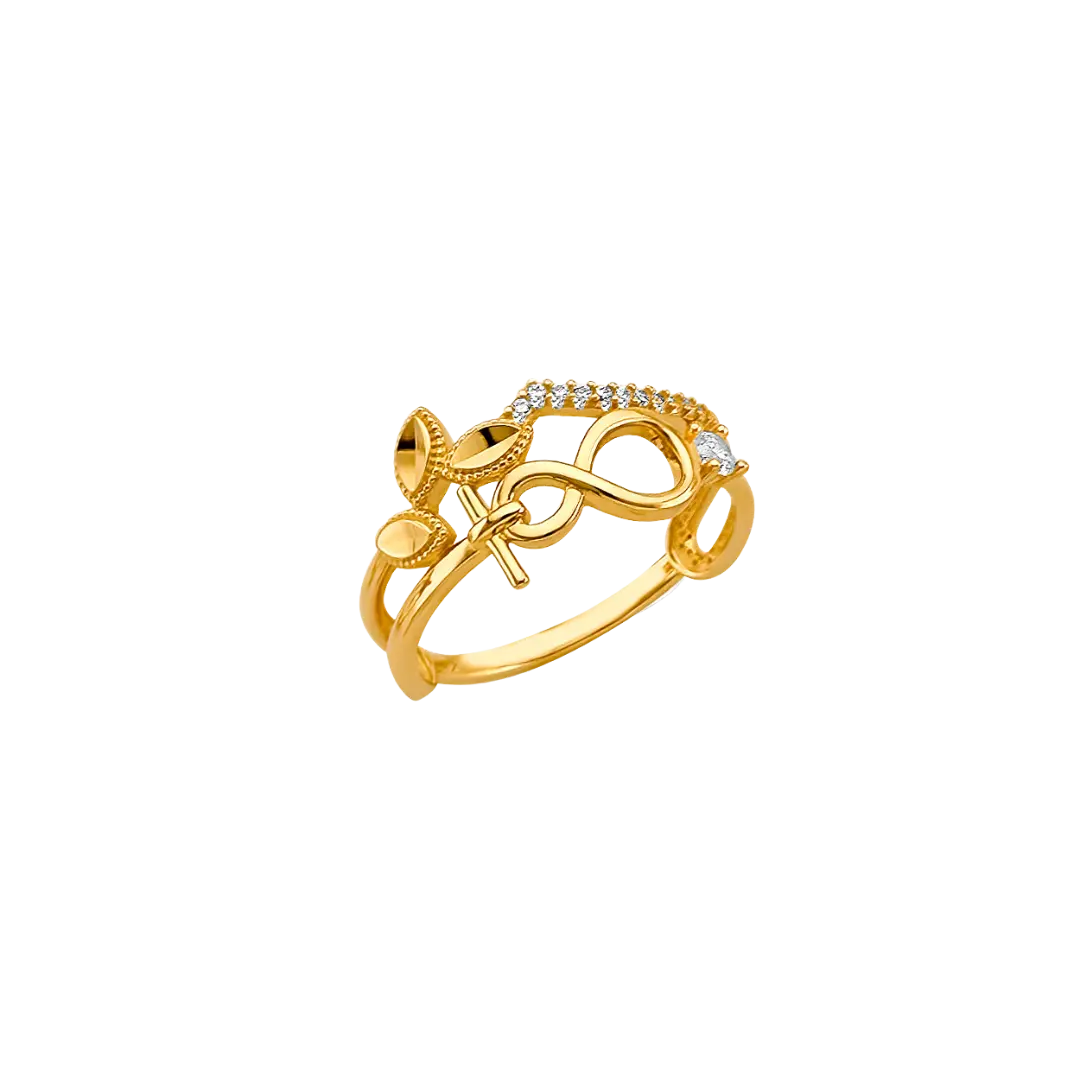 Fancy CZ Ring - 14k Yellow Gold