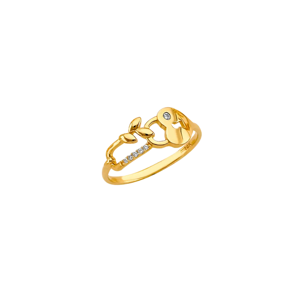 Fancy CZ Ring - 14k Yellow Gold