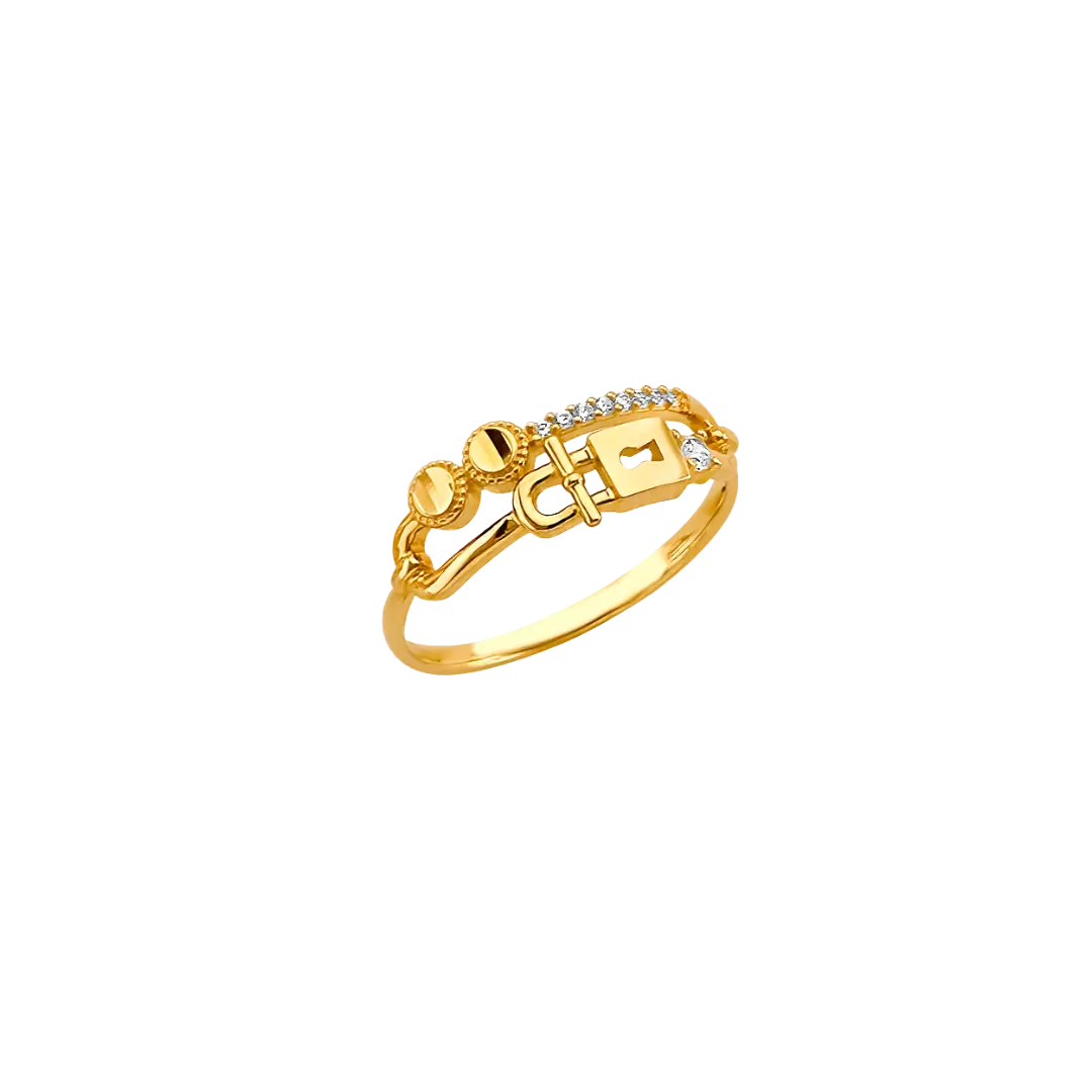 Fancy CZ Ring - 14k Yellow Gold