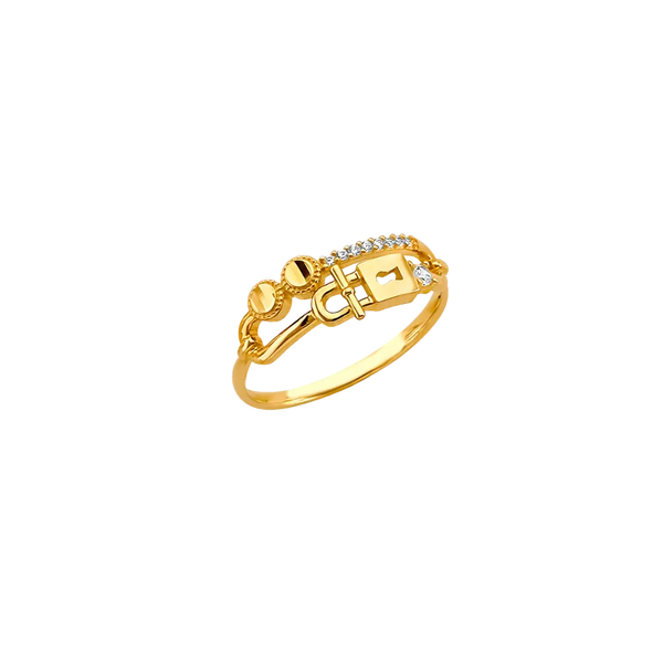 Fancy CZ Ring - 14k Yellow Gold