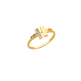 Fancy CZ Ring - 14k Yellow Gold