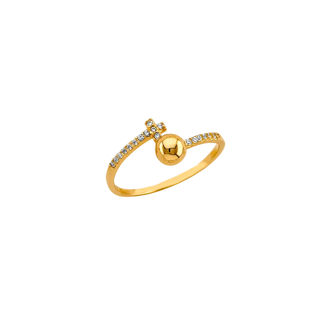 Fancy CZ Ring - 14k Yellow Gold