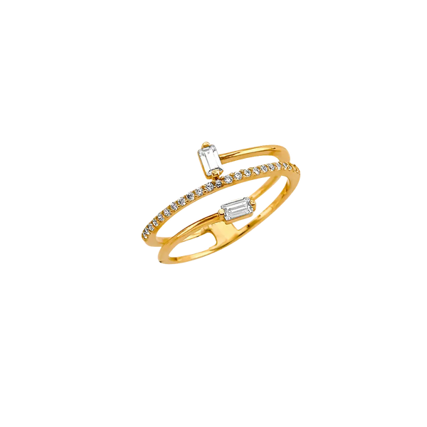 Fancy CZ Ring - 14k Yellow Gold