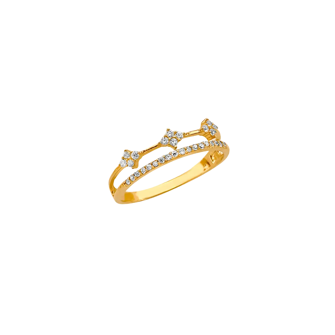 Fancy CZ Ring - 14k Yellow Gold