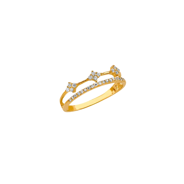 Fancy CZ Ring - 14k Yellow Gold