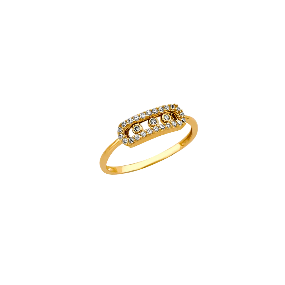 Fancy CZ Ring - 14k Yellow Gold