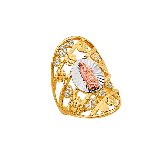 Guadalupe with CZ Ring - 14k Tri Color Gold