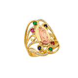 Guadalupe with Multi Color CZ Ring - 14k Two Tone Gold