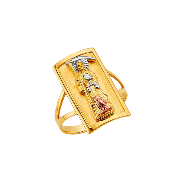 Santa Muerte Men's Ring - 14k Tri Color Gold