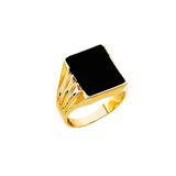 Onyx Men's Ring - 14k Yellow Gold