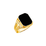 Onyx Men's Ring - 14k Yellow Gold