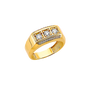 Men's CZ Ring - 14k Two Tone Gold