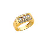 Men's CZ Ring - 14k Two Tone Gold