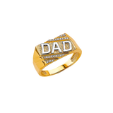 Dad with CZ Ring - 14k Two Tone Gold