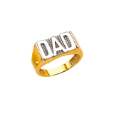 Dad with CZ Ring - 14k Two Tone Gold