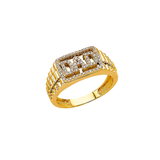 Dad with CZ Ring - 14k Two Tone Gold