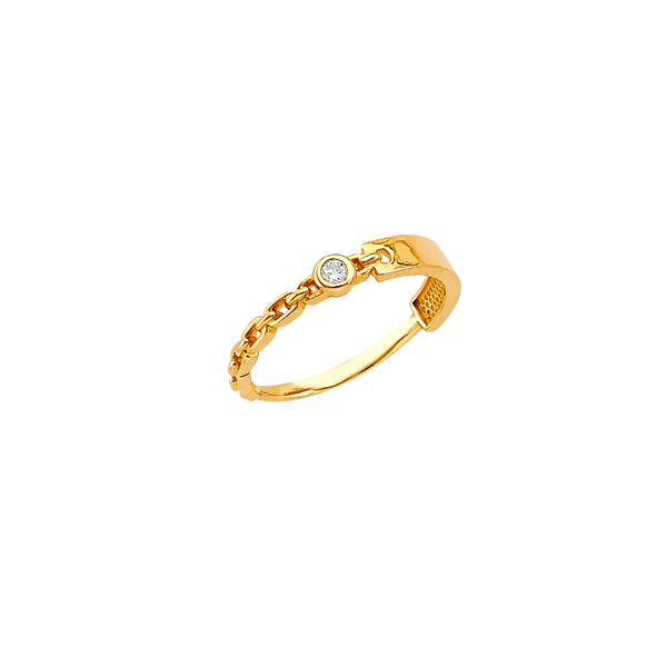 Ladies CZ Ring - 14k Yellow Gold