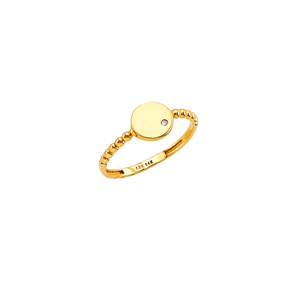 Ladies CZ Ring - 14k Yellow Gold