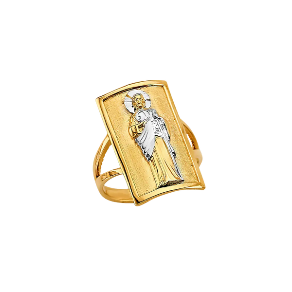 San Judas Ring - 14k Two Tone Gold