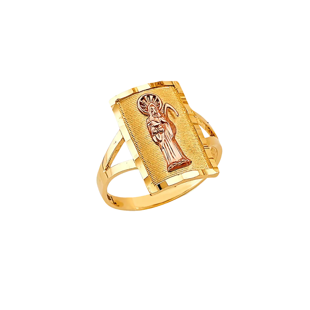 Santa Muerte Ring - 14k Two Tone Gold