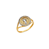 San Benito with CZ Ring - 14k Two Tone Gold