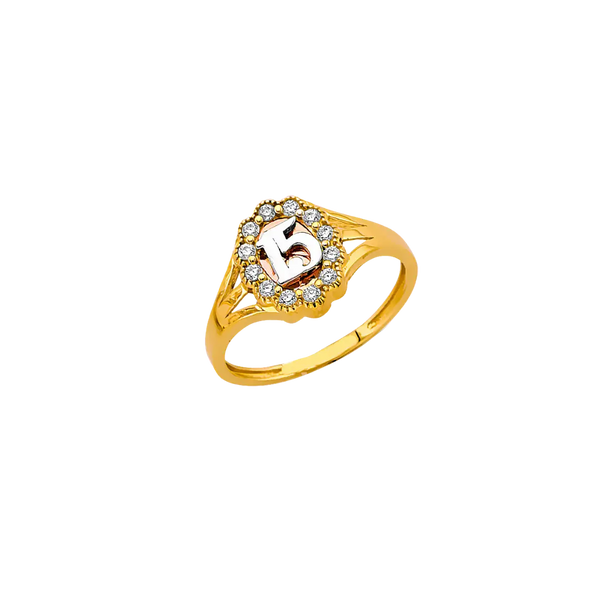 Quince Anos with CZ Ring - 14k Two Tone Gold