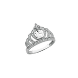 Quince Anos Crown with CZ Ring - 14k White Gold