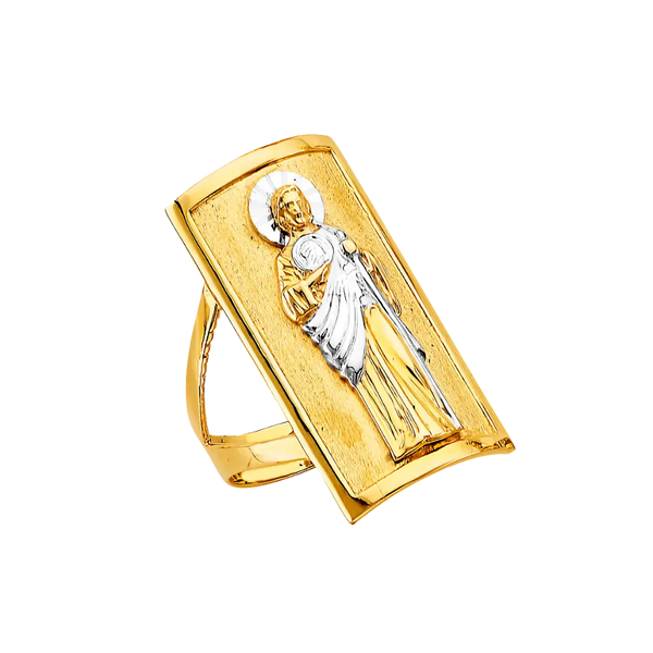 San Judas Men's Ring - 14k Two Tone Gold