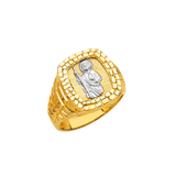 San Judas Men's Ring - 14k Two Tone Gold