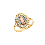 Guadalupe with CZ Ring - 14k Tri Color Gold