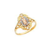 Guadalupe with CZ Ring - 14k Tri Color Gold