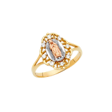 Guadalupe with CZ Ring - 14k Tri Color Gold