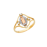 Guadalupe with CZ Ring - 14k Tri Color Gold