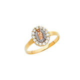 Guadalupe with CZ Ring - 14k Tri Color Gold