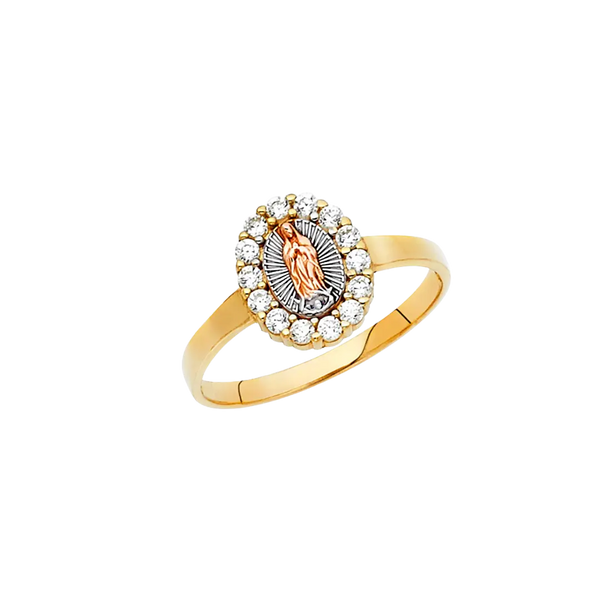 Guadalupe with CZ Ring - 14k Tri Color Gold