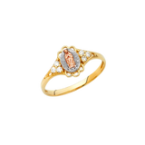 Guadalupe with CZ Ring - 14k Tri Color Gold